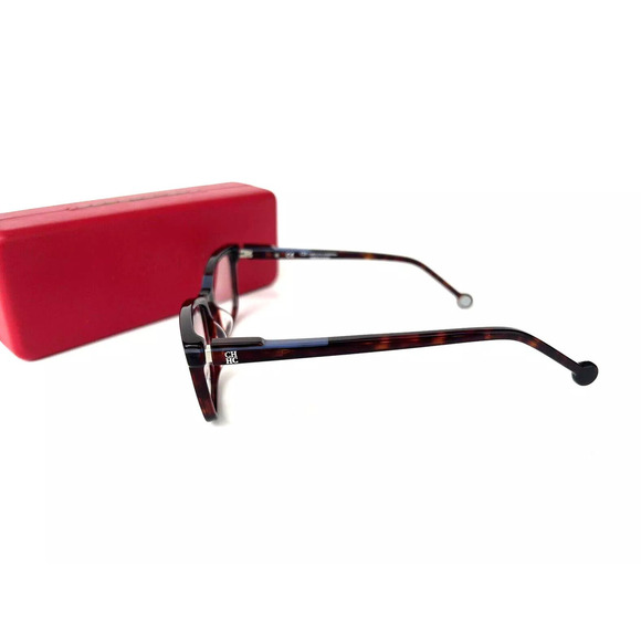 NWT Carolina Herrera VHE836K Tortoise Blue Cat Eye 51mm Eyeglasses